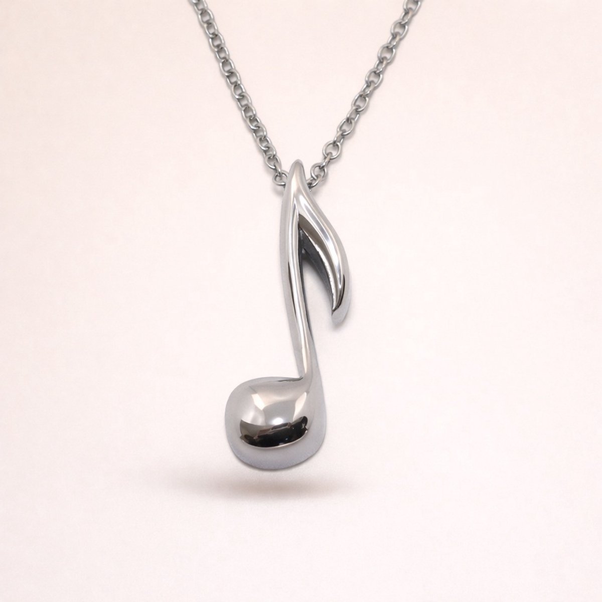 Assieraad - Ashanger met ketting en vulsetje - Mini urn - Muzieknootje - Zilverkleurig