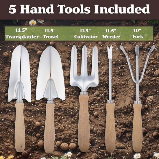 Opvouwbare Tuinkruk met Grote Griptas en 5 Tuinaccessoires van Merkloos	 — afbeelding 5