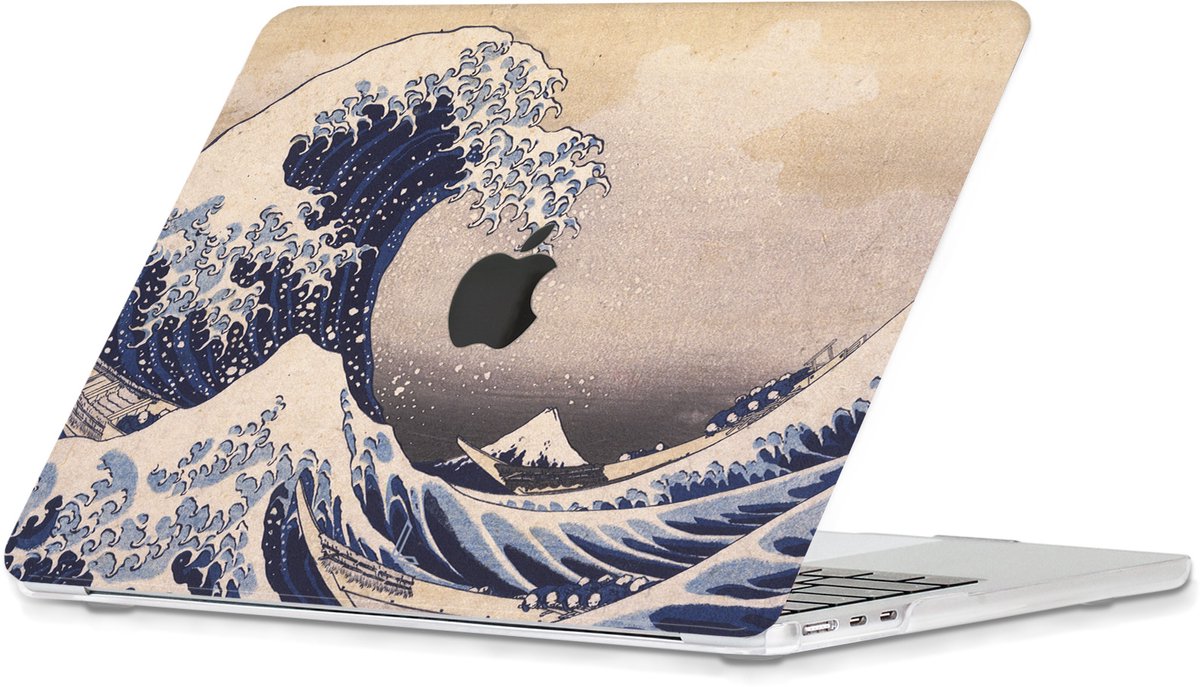 Lunso Geschikt voor MacBook Air 13 inch (2018-2020) cover hoes - case - Hokusai's Great Wave