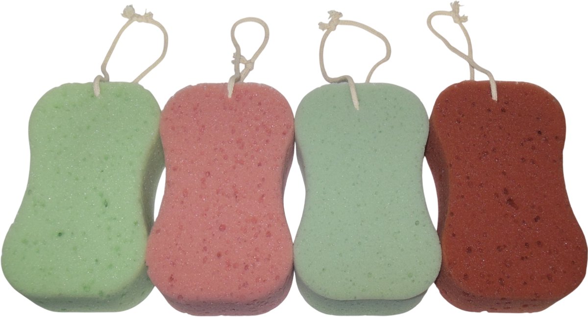 4x Badspons kleur met koord #5