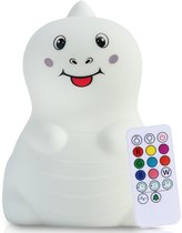 Kadoing Veilleuse Dino (Grande) - avec TAP-ON & Télécommande - Rechargeable Lampe de Nuit - Révélation de Genre - Fête de Naissance - Cadeau de Naissance - Chambre de Bébé - Anniversaire – Dinosaure - Cadeau de Jouet – LED Lampe pour Enfants Premium
