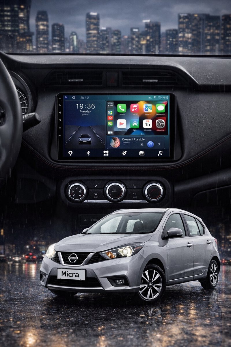 ADIVOX 9 inch T2 geschikt voor Nissan Micra vanaf 2017 Android 15 CarPlay/Auto/Wifi/DSP/GPS/RDS/RG/5G/DAB+