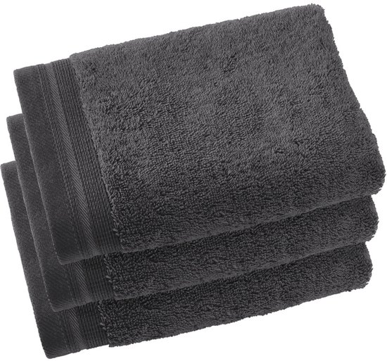 Belle Arti Premium meander handdoeken, douchehanddoeken, gastendoekjes, zachte badstof, katoen (set van 2: 30 x 50 cm, zwart
