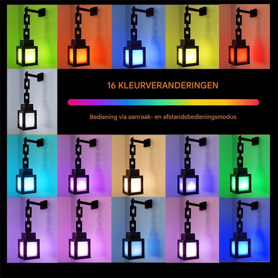 Ynkkvre - Pixelated Lantern Nachtlampje - 16-kleuren LED Wand Sfeer Nachtlampje met Afstandsbediening - Oplaadbare Nachtlamp, Monteerbare Tafellamp, Kostuum Cosplay Nachtkastje Lamp voor Kamerdecoratie voor Jongens van Ynkkvre — afbeelding 5