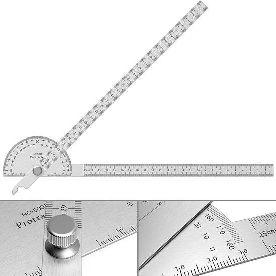 Swanson verstelbare winkelhaak 300 mm met waterpas