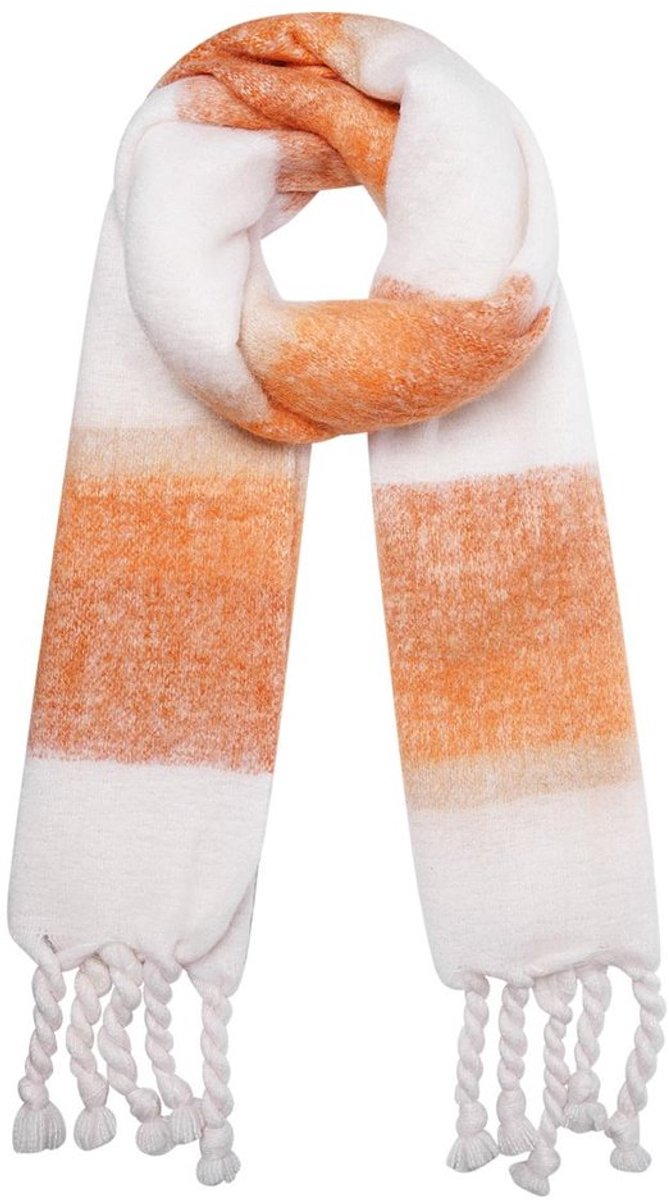 sjaal - winter - ombre effect - oranje / off white - polyesther