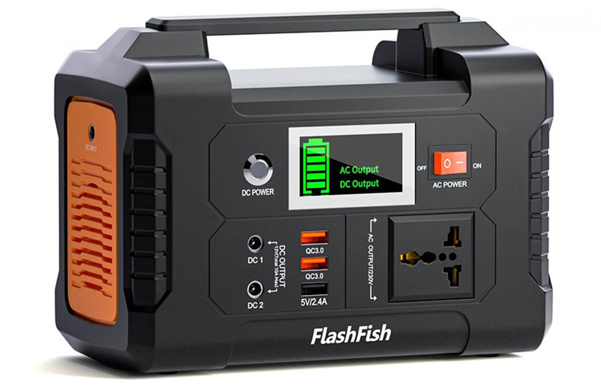 Flashfish E200 - Powerstation - 300W - 151Wh Capaciteit - Draagbaar- Voor Noodpakket, Stroomuitval, Kamperen en Outdoor