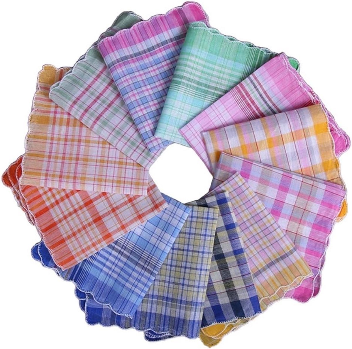 Herbruikbare Katoenen Zakdoeken - 12 Stuks - 28x28 cm - Perfect Voor Bruiloft & Moederdag