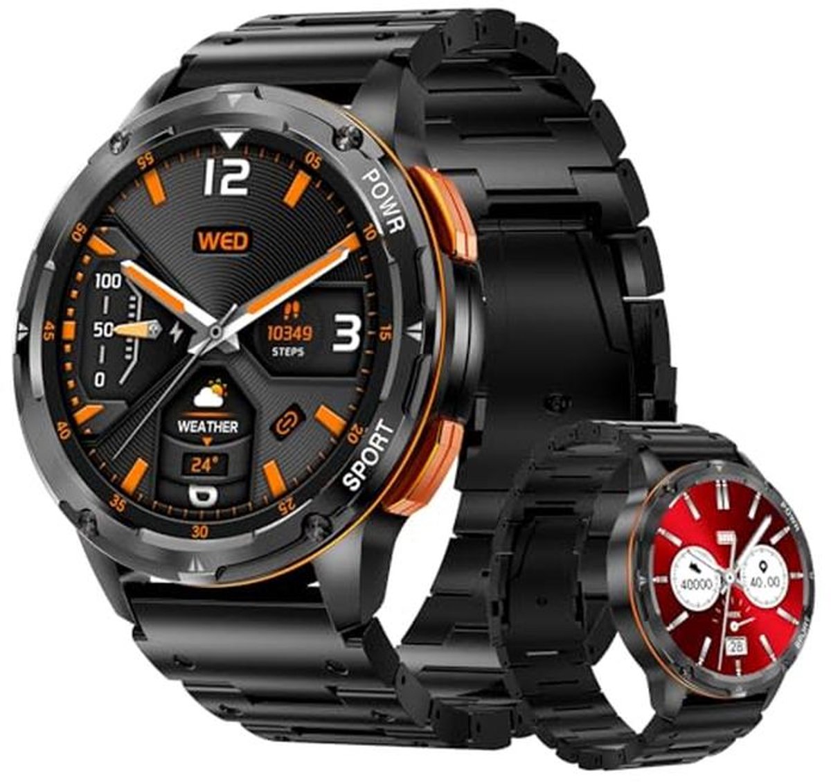 Smartwatch voor heren 1,43 inch HD outdoor sporthorloge met 70+ sportmodi, hartslagmeter, slaapmonitor en stappenteller