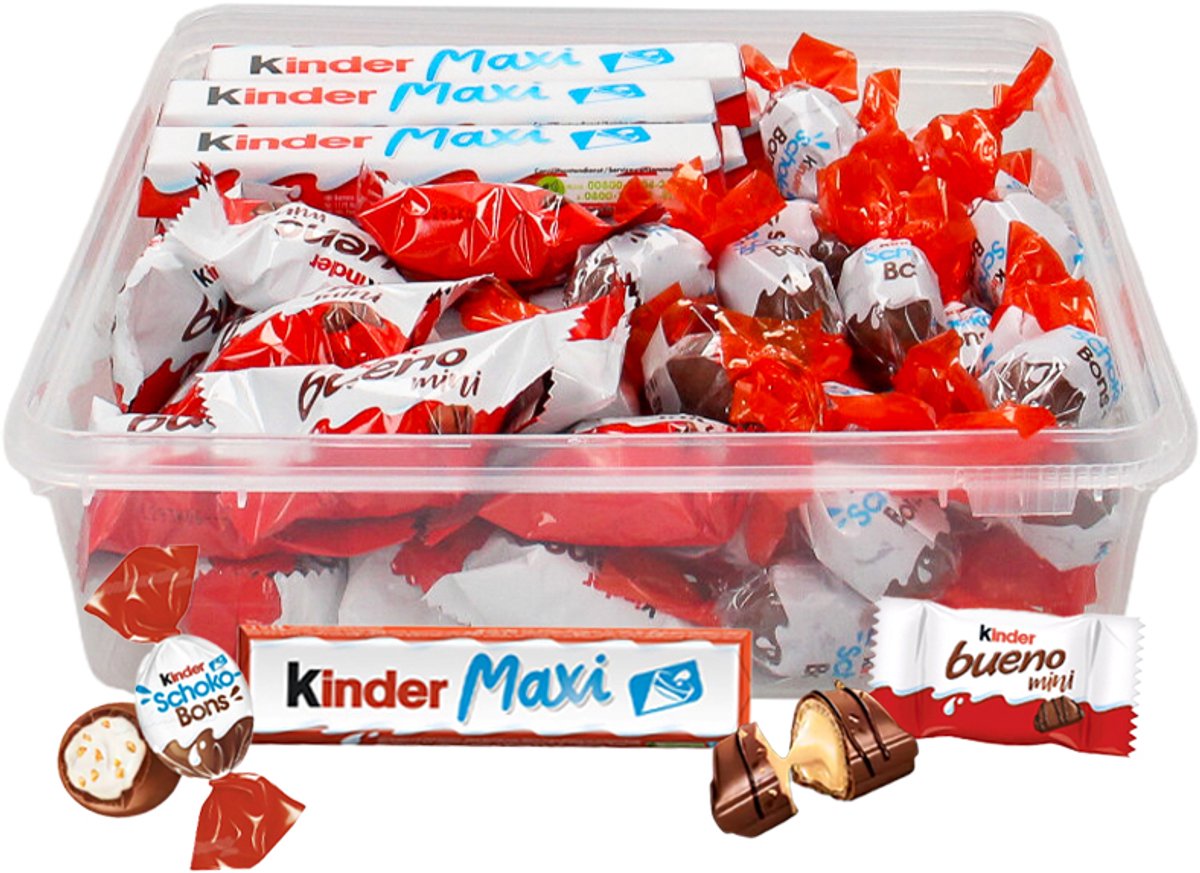 Kinder chocolade mix: Kinder Maxi, Schokobons & Bueno Mini - 623g