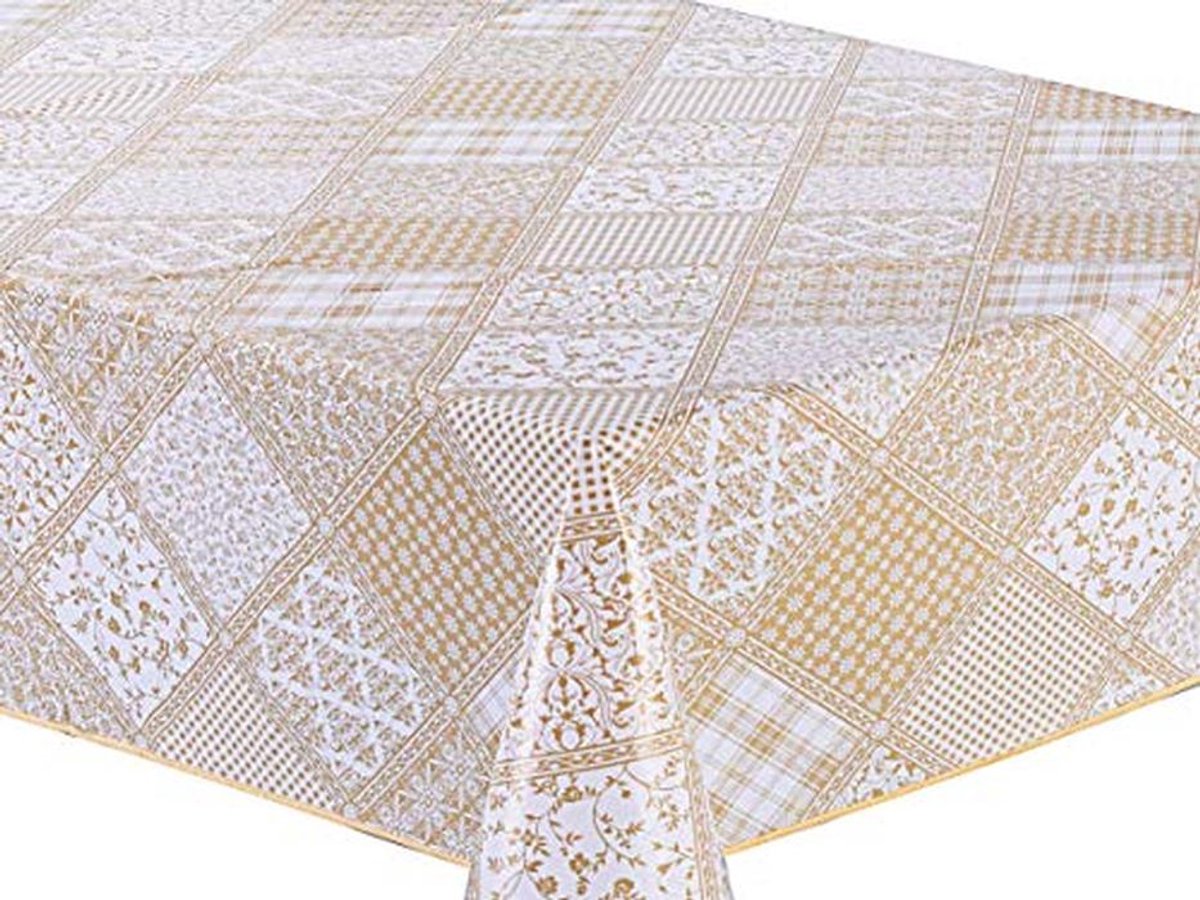 Rechthoekig PVC Tafelkleed 140 x 200 cm - Beige