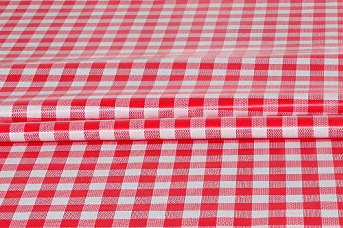 Afwasbaar Geruit Tafelkleed - Rechthoekig 140 x 200 cm - Rood