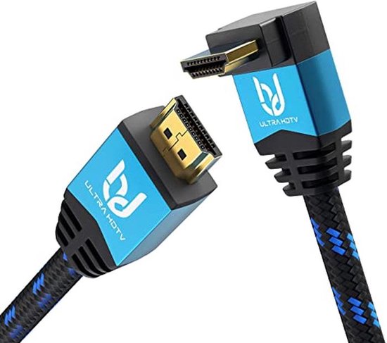 HDMI Kabel 5m voor 4K UHD - 90° Hoekstekker, 18Gbps Hoge Snelheid, 4K ...