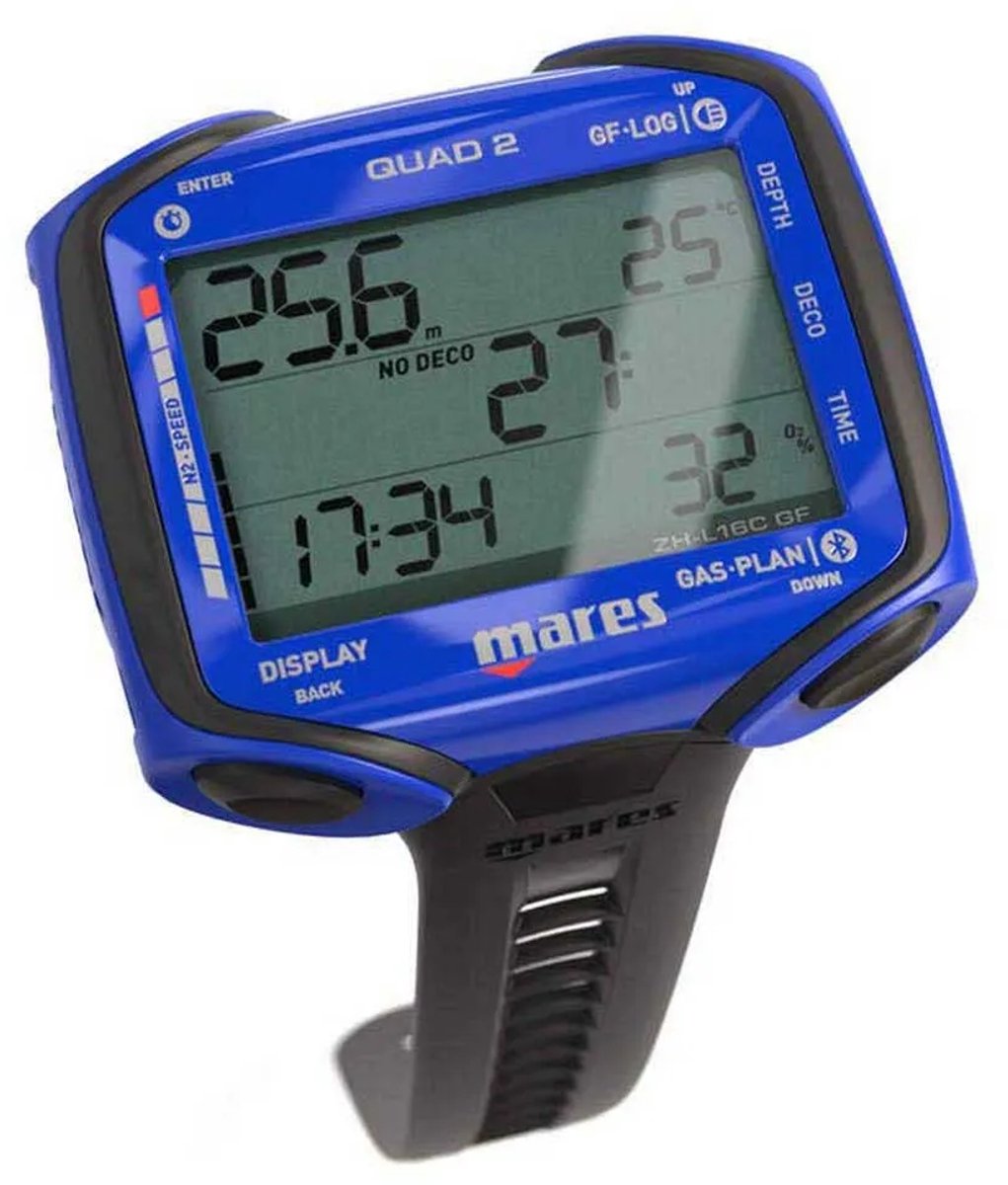 Mares Quad 2 Duikcomputer Blauw