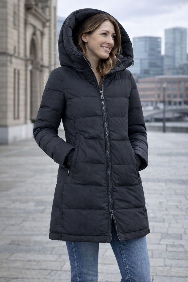 Versano Ladies N Dames Parka 3 kwart lange Winterjas XXL - Gevoerde Warme Winterjas - Gewatteerd - Volwassenen - Zwart