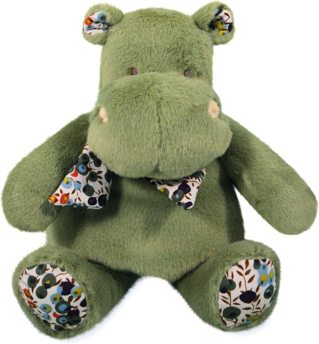 Pluche Nijlpaard Met Bandana - Zacht en Schattig - 22 cm - Ideaal Cadeau Voor Geboorte en Verjaardag