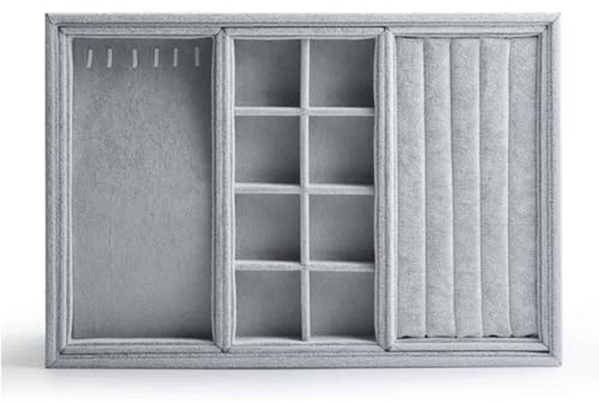Stapelbaar Sieradendoosje van Fluweel - Organizer en Display voor Ringen, Oorbellen en Halskettingen