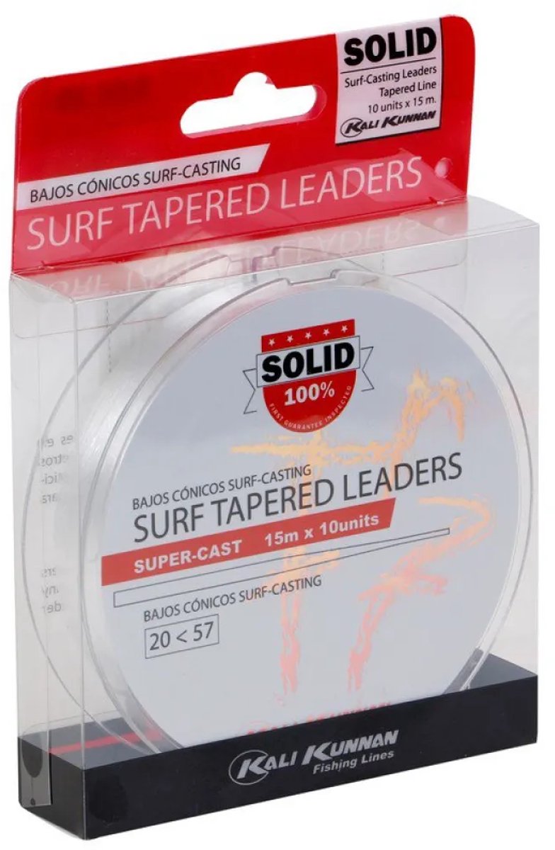 Kali Kunnan Solid Surf 15 M Taps Toelopende Onderlijn Transparant 0.180-0.570 mm