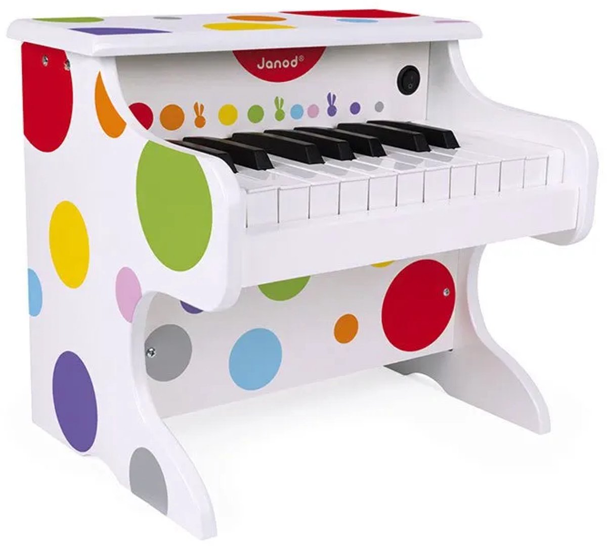 Janod - Confetti - Mijn eerste elektronische houten piano - Voor kleine muzikanten