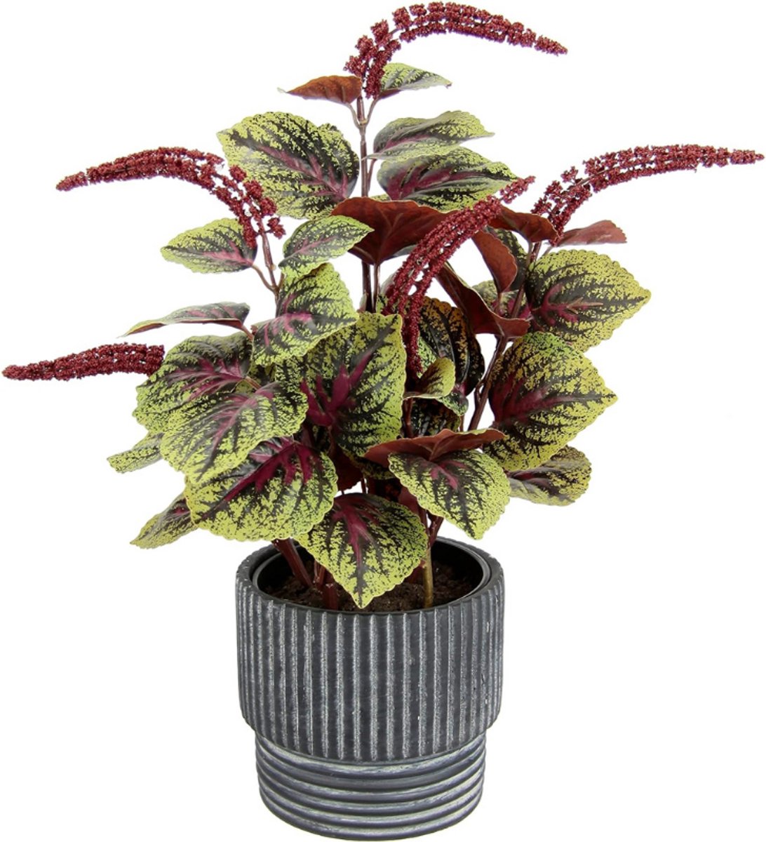 BOG Kunstmatige Dwergpaprika Plant Met Pot - Peperplant Binnen - Zijdeplant - Kunstplant - Bloembladplant - Potplant Decoratief - Grote Groene Plant Voor Herfstdecoratie groen/rood