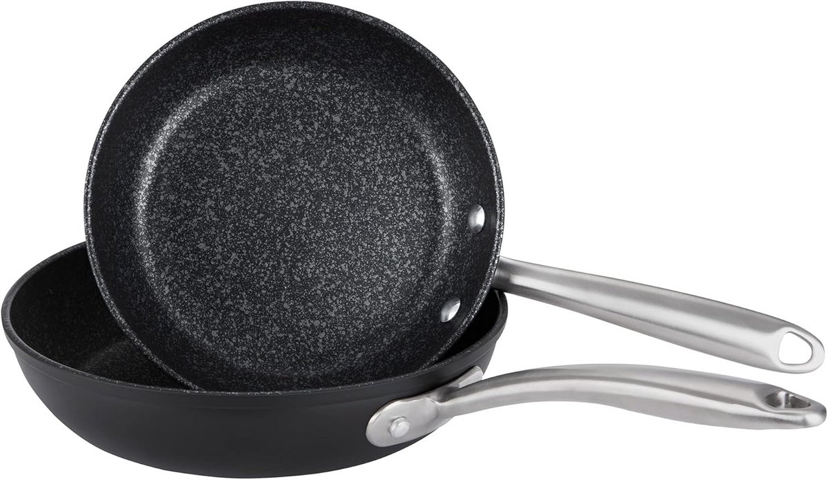 Scratch Guard Aluminium Koekenpannenset 21cm & 25cm - Anti-kras en Antiaanbak