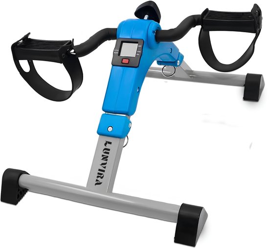 Lunvira® Stoelfiets — Opvouwbare Mini Hometrainer voor onder bureau — Fietstrainer & Bureaufiets — Verstelbare Weerstand — Revalidatie & Bewegingstrainer — Inclusief Trainingscomputer