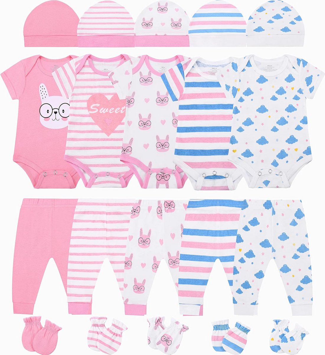 Essentiële Set Baby Kleding 20-Stuk voor Jonge Kinderen