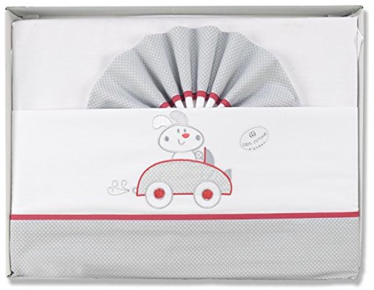 3-delige Beddengoedset voor Kinderbed 60x120 cm - 100% Katoen - Wit
