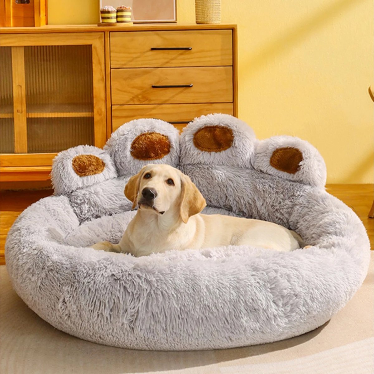 Fluffy Hondenmand – Superzacht & Warm voor de Winter Perfect voor Honden en Katten | Comfortabel Sofa-Mandje met Deken
