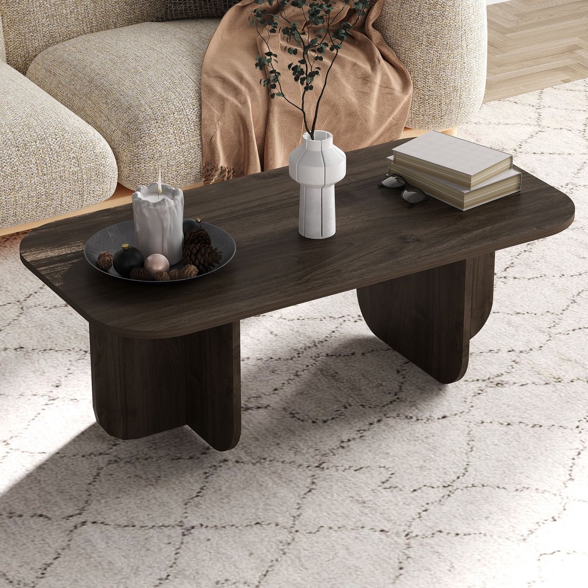Skye Decor Coffee Tafel – Walnoot - 100% melamine gecoat spaanplaat 120 x 42 x 60