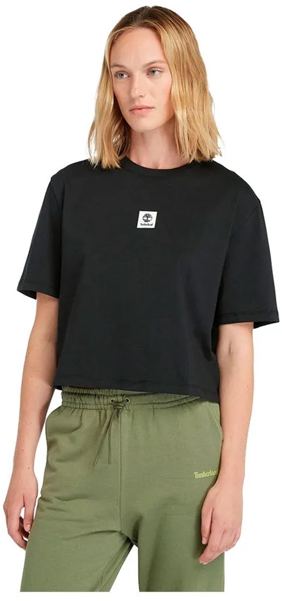 Timberland Stack Logo T-shirt Met Korte Mouwen Zwart M Vrouw