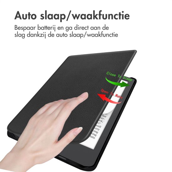 imoshion E-reader Hoesje - Geschikt voor Pocketbook Verse, Pocketbook Verse Pro, Vivlio Light, Pocketbook Verse Lite, Vivlio Light HD - Slim Hard Case Sleepcover Bookcase - Zwart van iMoshion — afbeelding 2