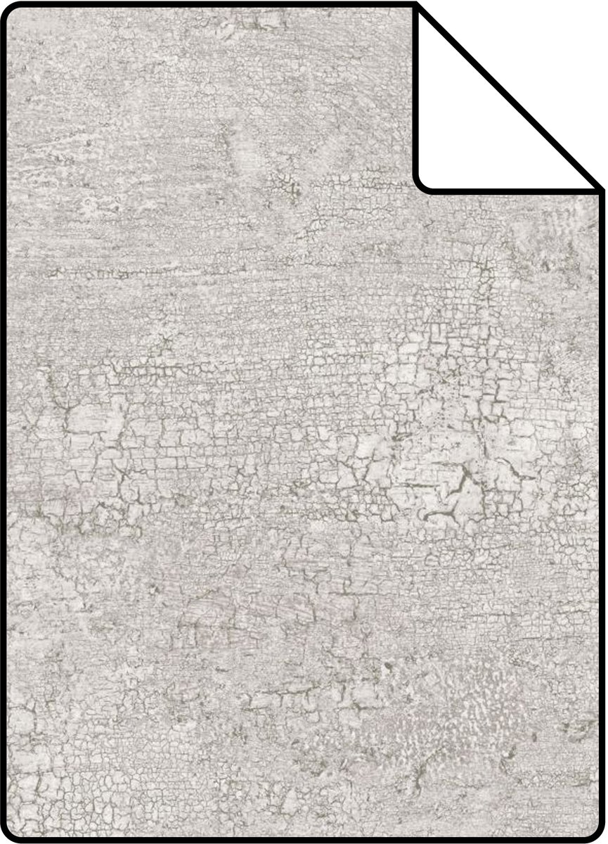 Proefstaal Origin Wallcoverings behang natuursteen met craquelé effect lichtgrijs - 26.5 x 21 cm - 347565-S