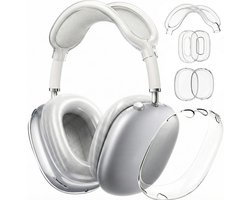 Ainy - Transparante Cover Accessoires - Koptelefoon hoes geschikt voor Apple Airpods Max | 3in1 case set hoesjes, hoofdband en oorkussens | Set van 5 stuks binnen- en buitenkant volledige bescherming