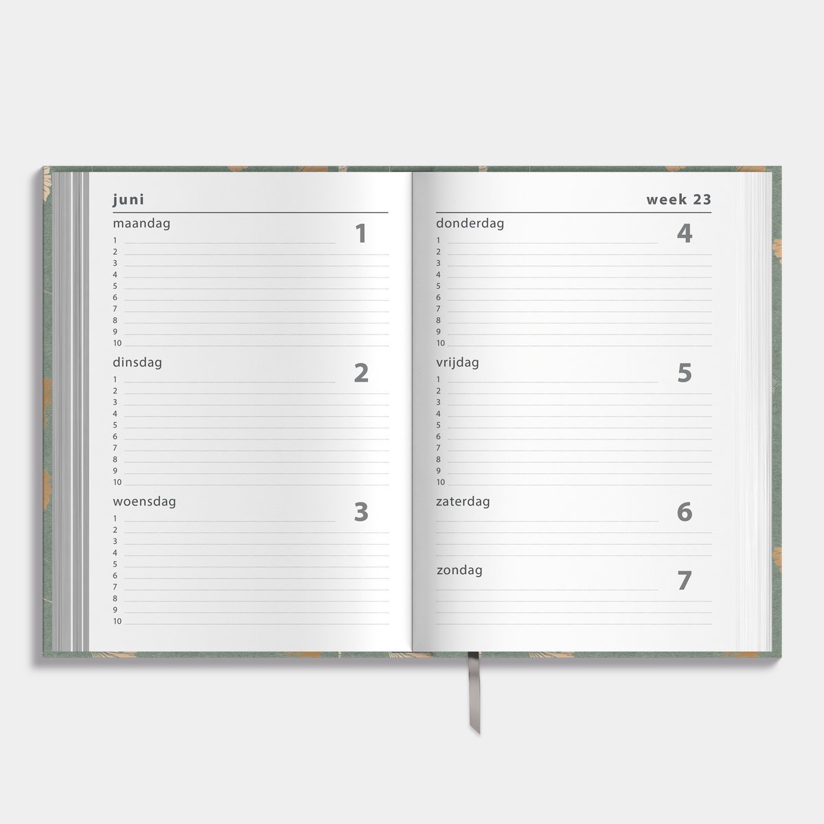 Hobbit - Schoolagenda 2026-2027 - 1 week op 2 pagina's - Harde Kaft - ±A5 (14 x 20,5 cm) - Ginkgo — cadeau in Kalenders & Planners - foto 2