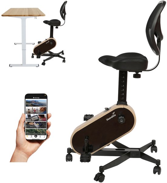 Skandika Office Bike - Deskbike voor het thuiskantoor, compatibel met Kinomap-app, fietszit tot 150 kg, 8 weerstandsniveaus | hometrainer, bureaufiets voor thuis, bureautafel, fietsbureau
