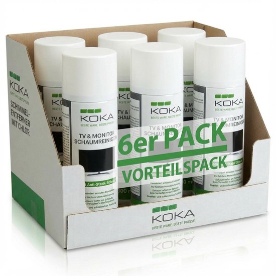 6x set KOKA reinigingsschuim spray bus reiniger TV OLED LCD LED TFT ...