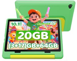 Hotlight KT1028 - Android 15 kindertablet - 10.1 inch - 20(3+17)GB RAM/64GB ROM– 5000mAh - Groente