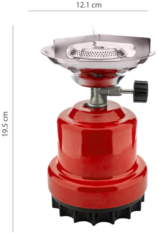 Noodpakket - gasbrander camping - kooktoestel - stevig - rood - inclusief gasvulling — afbeelding 4