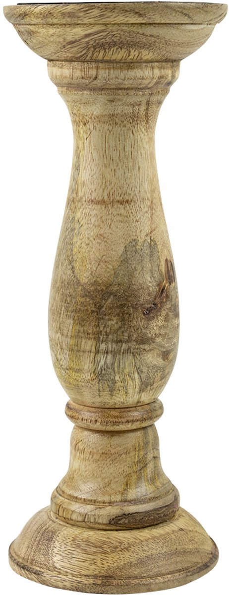 kandelaar rond mango hout 25cm
