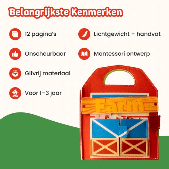 Adamir Busyboard Book Boerderij Editie - Montessori Speelgoed - Educatief Speelgoed - Sensorisch Speelgoed - Activiteiten Speelgoed - Het Grote Speelgoed Boek 2026 van Adamir — afbeelding 2