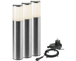 Xelloo® Novu LED Tuinverlichting set van 3 stuks - 8 meter - Warm Wit Licht - 12V Grondspots voor buiten met Stekker - IP44 Waterbestendig - Padverlichting