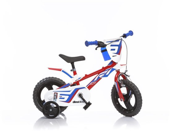 Dino R1 - Kinderfiets 12 Inch - van 2-4 Jaar - met Zijwieltjes - Jongensfiets Rood van Merkloos — afbeelding 2
