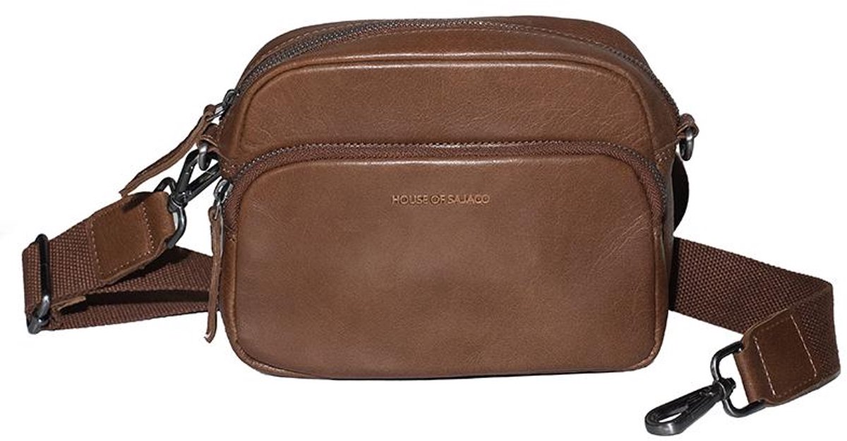 House of Sajaco Oslo Crossbodytas Kleine Dames - Leer - Cognac