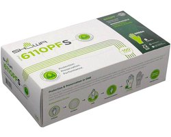 Showa  Wegwerp handschoen -  Bio-nitril - Poeder en Latex vrij- 100 stuks - Maat S - Groen 6110PF