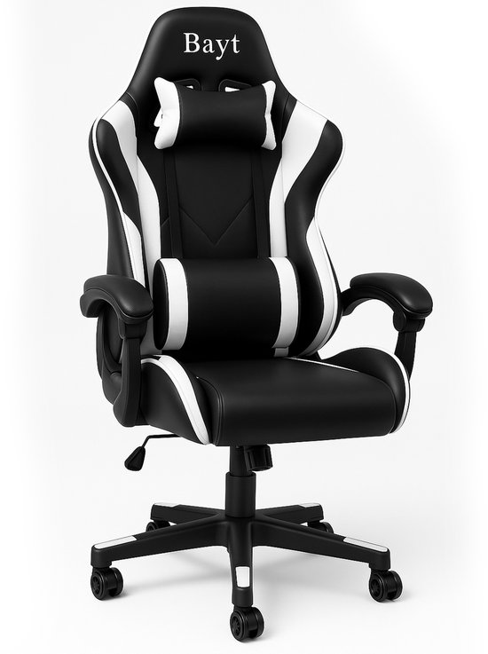 Bayt Gamingstoel Verstelbare Rugleuning Zwart en Wit - Bayt - €74,95