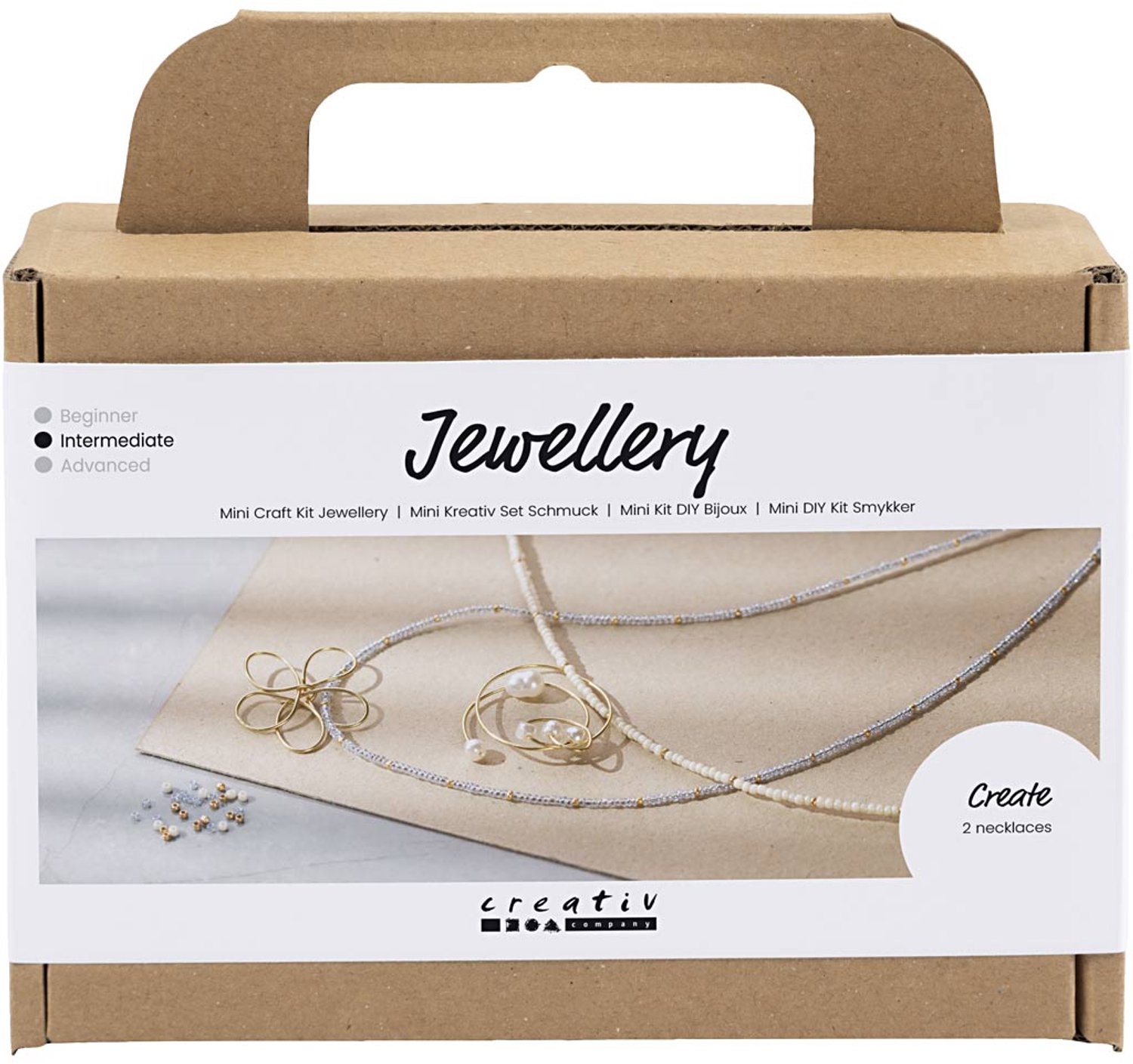 Creativ Company Mini Hobbyset Sieraden, Halsketting met hanger met metaaldraad, verguld, 1doos/ 1 doos