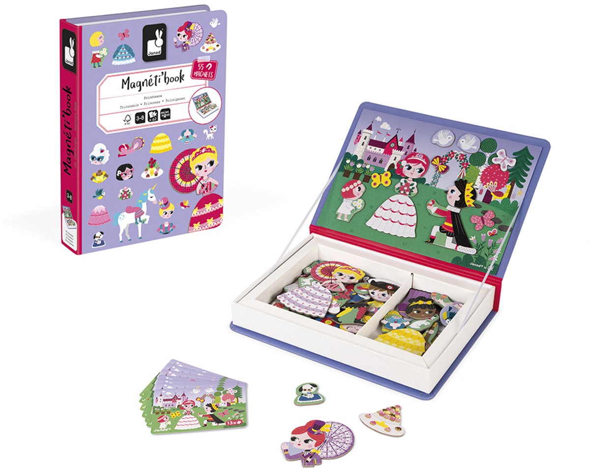 Janod - Magnetibook - Prinsessen - Magneetboek Speelset — afbeelding 4