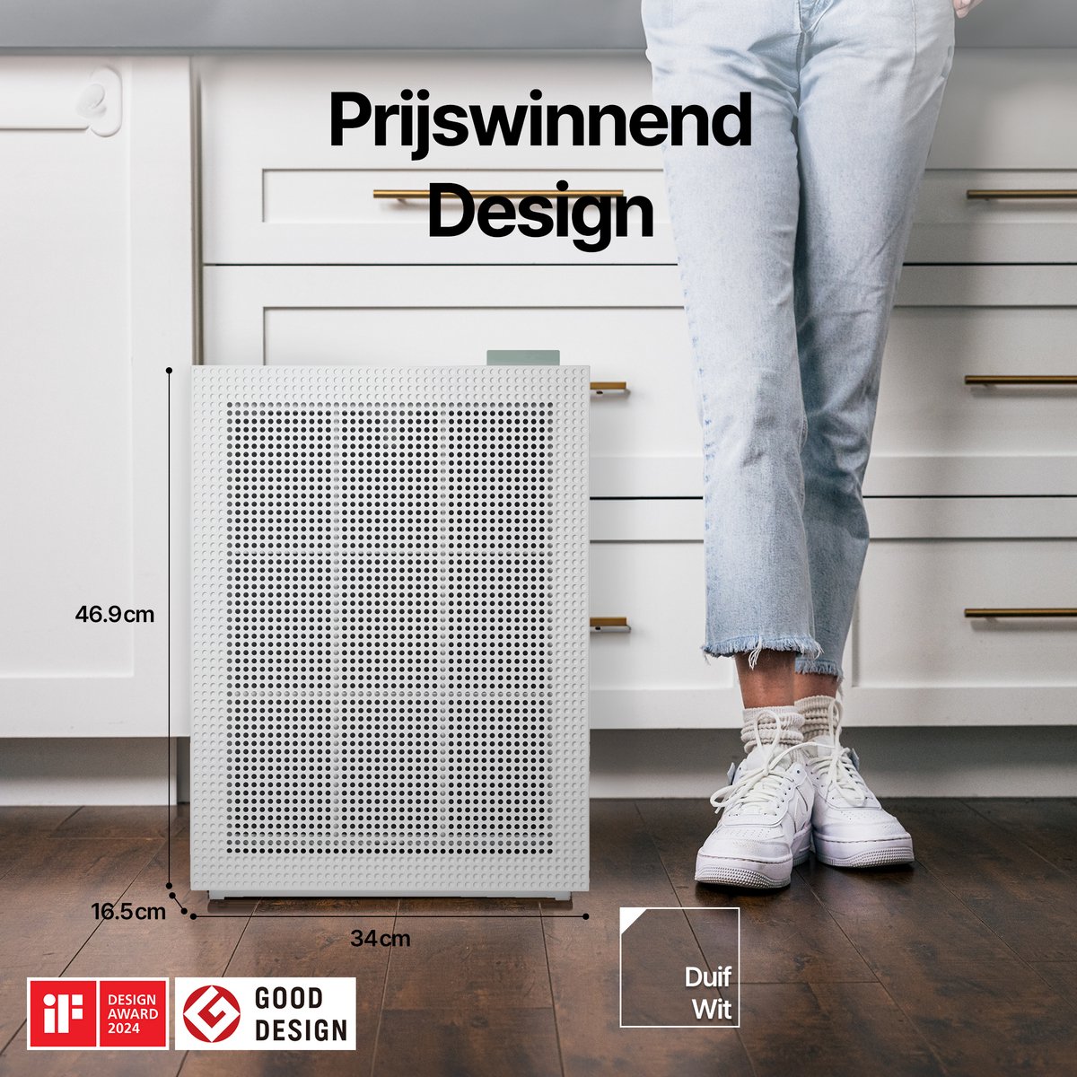 Coway Airmega 150 Luchtreiniger - Air Purifier - 281 m³/u - Wasbaar pre-filter + HEPA filter + koolstoffilter - Verwijdert tot 99,97% van ultrafijne deeltjes - Tegen stof, pollen en allergenen - Fluisterstil (20 dB) - ECARF & Quiet Mark - Wit — afbeelding 4
