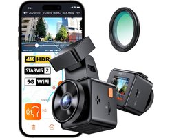 VANTRUE E1 Pro 4K Mini Dash Cam Voorkant, STARVIS 2 Plate Pix™ HDR Nachtzicht Autocamera, 5G WiFi GPS, 1,54'' scherm, LTE,Spraakbesturing, 24H Gebufferde Parkeermodus